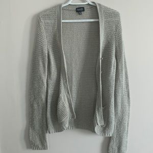 Grey knit button up cardigan long sleeve sweater